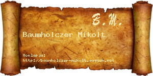 Baumholczer Mikolt névjegykártya